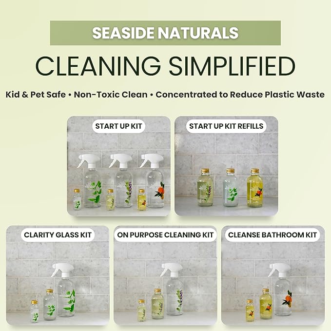 Cleanse Bathroom Cleaner Refill (4 oz) – Makes 4 Bottles – Non-Toxic Citrus & Tea Tree Concentrate with Lemon, Grapefruit, Orange Essential Oils – Plant-Based Deep Clean Formula