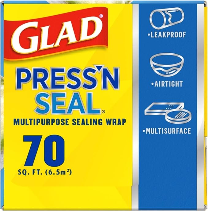 Glad Press'n Seal Plastic Food Wrap | 70 Square Foot | Roll | Pack of 2