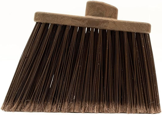 SPARTA Plastic Broom Head, Angled, Flagged for Small Debris Indoor, Outdoor, Home, Restaurant, Lobby, Office, 12 Inches, Brown