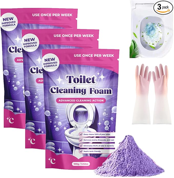 Fizzclean Toilet Cleaning Foam, 2026 New Upgrade Toilet Bowl Cleaner, Fast-Foaming Formula for a Fresh, With Minimal Effort, Touch Free Foaming Cleaning Powder (3)