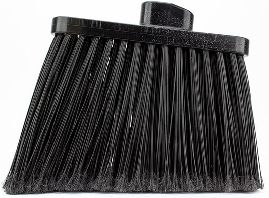 SPARTA Plastic Broom Head, Angled, Flagged for Small Debris Indoor, Outdoor, Home, Restaurant, Lobby, Office, 12 Inches, Black, (Pack of 12)