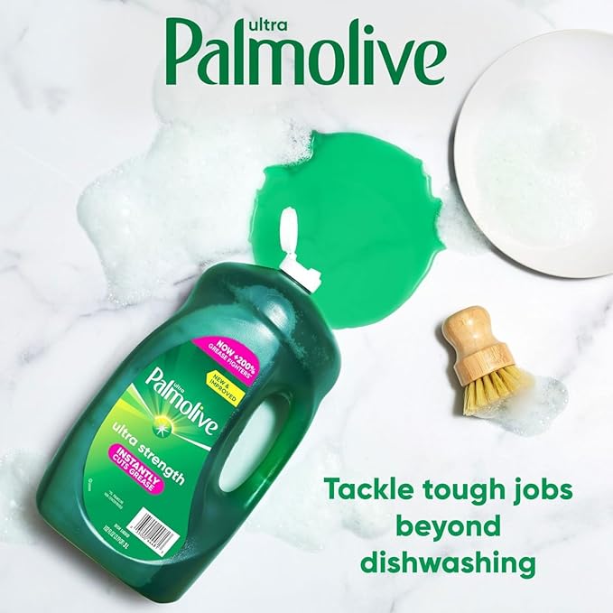 Ultra Palmolive Antibacterial Dishwashing Liquid, Original Scent, Dish Soap Refill 102 Fl. Oz, bundled with Heavy Duty Scotch Brite Sponge