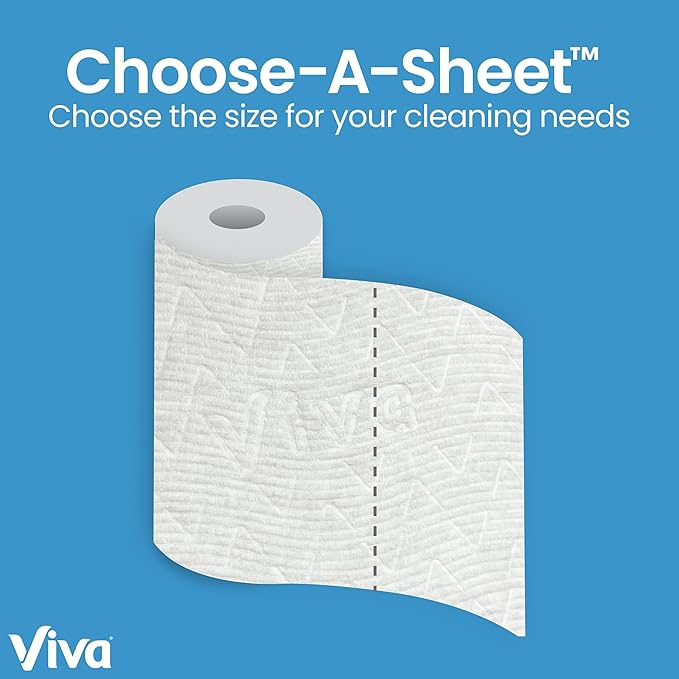 Viva Multi-Surface Cloth Paper Towels, 3 Double Rolls, 110 Sheets Per Roll (Pack of 8)
