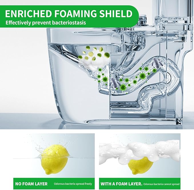 MAMADOU Foam Shield Smart Toilet Special Foaming Agent Splash Toilet Cleaner 285ml Deodorizing Cleaning Liquid Stain-Resistant Ceramic Bowl For Effective and Environmental Lime scent