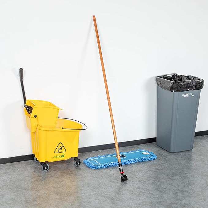 Restaurantware-HANDLE ONLY: Clean Tek Professional 63.98 Inch Dry Mop Handle, 1 Durable Mop Stick - Head And Frame Sold Separately, Ergonomic Grip, Wood, For Home Use