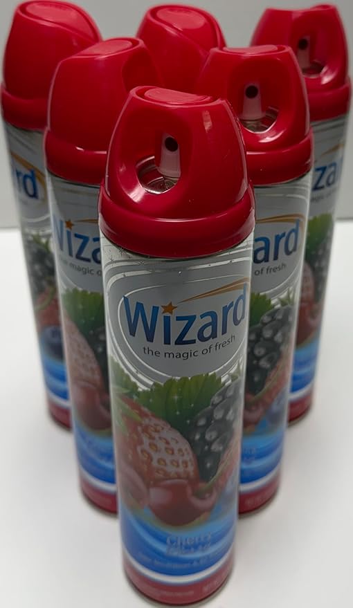 Wizard The Magic of Fresh | Odor Neutralizer & Air Freshener - 10 Oz. Cherry berry (Pack of 6) (Packaging May Vary)