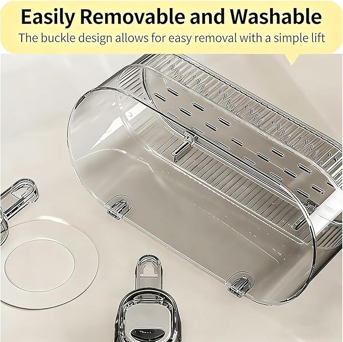 No-Drill Bathroom Suction Storage Box – Large Capacity & Strong Load-Bearing, No Drill Bathroom Shelves Storage with Drain Holes (1, Gold)