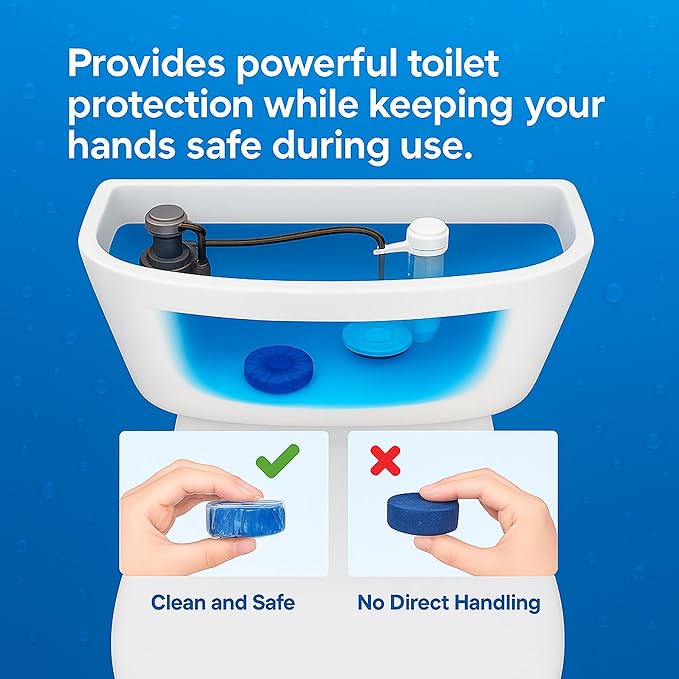 Automatic Toilet Bowl Cleaner Tablets, Long-Lasting Blue Toilet Tank Freshener, 30 Pack