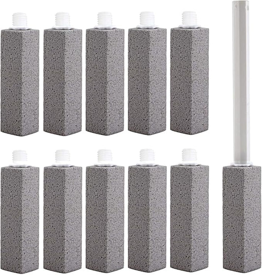 JONMON Pumice Stone for Toilet Cleaning, 10Pcs Bathroom Toilet Bowl Hard Water Rings Clean Brush Set with 1 Long Handle for Removing Tub, Swimming Pool, Tile, Kitchen, Sink