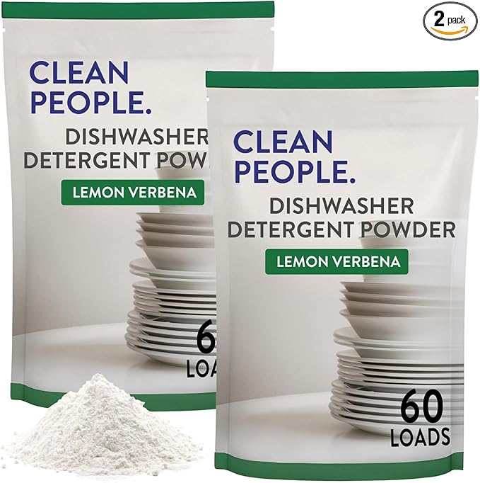 The Clean People Dishwasher Detergent Powder | Cuts Grease and Rinses Sparkling Clean | Residue-Free | Lemon Verbena, 120 Loads