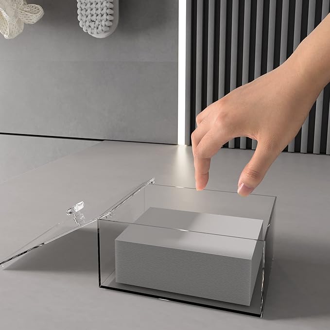 Acrylic Laundry Detergent Sheets Dispenser with Lid, Laundry Detergent Sheets, Storage Box for Laundry Laundry Storage Containers and Decor