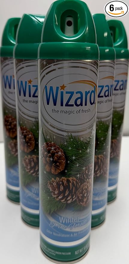 Wizard The Magic of Fresh | Odor Neutralizer & Air Freshener - 10 Oz. Winter pine forest (Pack of 6) (Packaging May Vary)