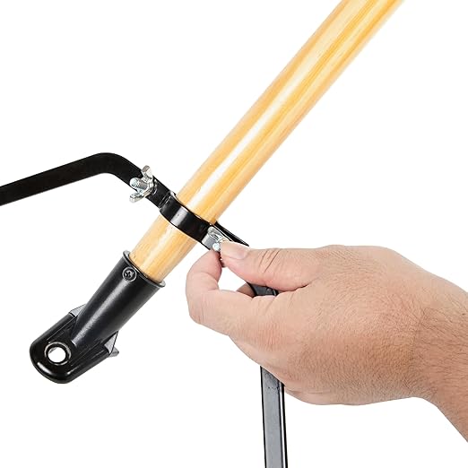 Restaurantware-Clean Tek Professional 36 Inch Push Broom, 1 Heavy-Duty Broom with 60” Handle - Medium Plastic Bristles, Durable, Wooden, Commercial Use, for Deck, Driveway, Garage, Yard, Patio