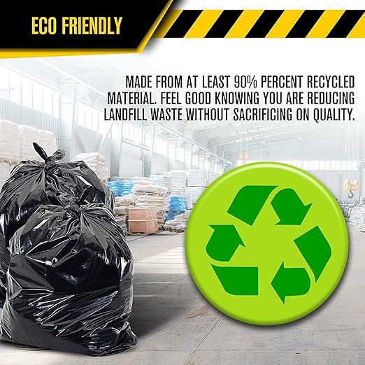 Ultrasac Heavy Duty 45 Gallon Trash Bags Huge 50 Count/w Ties) - 1.8 MIL - 38" x 45" - Large Black Plastic Garbage Bags for Contractor, Industrial, Home, Kitchen, Commercial, Yard, Lawn, Leaf