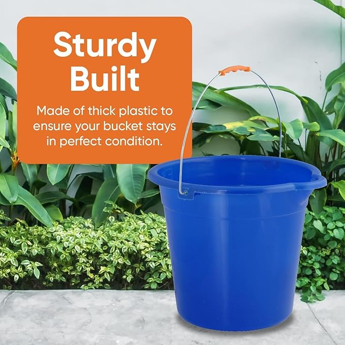 Mop Bucket 2.5 Gallon Bucket for Cleaning - Plastic Car Wash Bucket with Grip Handle - Royal Blue Small Durable Plastic Pail for Fishing, Mopping, Cleaning Camping -10 Liter