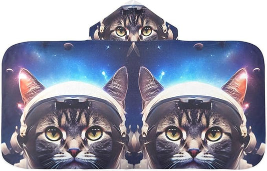 Hooded Towel for Kids Cat in an Astronaut Suit Beach Wrap Bath Towels 50x23.5in