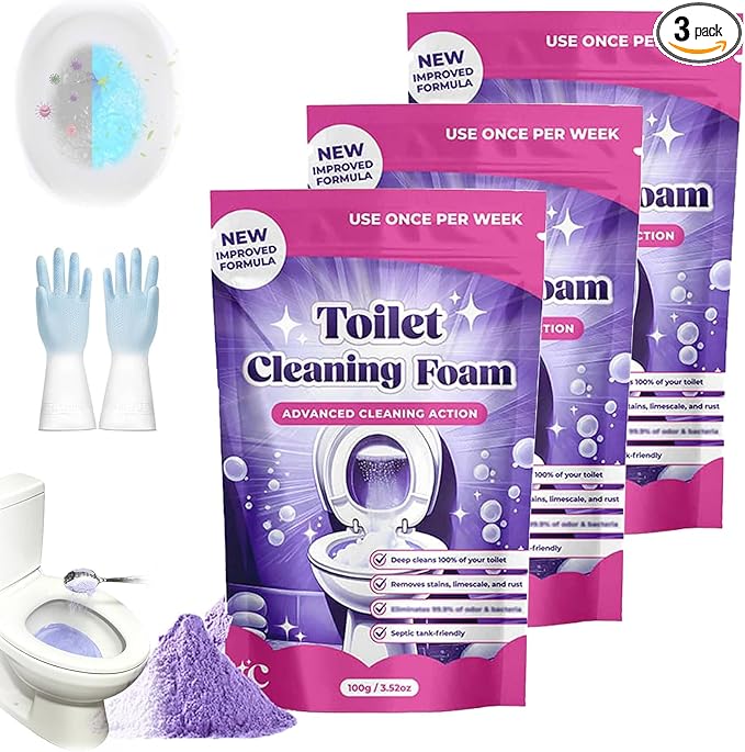 Foam Toilet Bowl Cleaner, 2026 Toilet Cleaner, Fast-Foaming Formula for A Fresh, Touch Free Foaming Cleaning Powder (3)