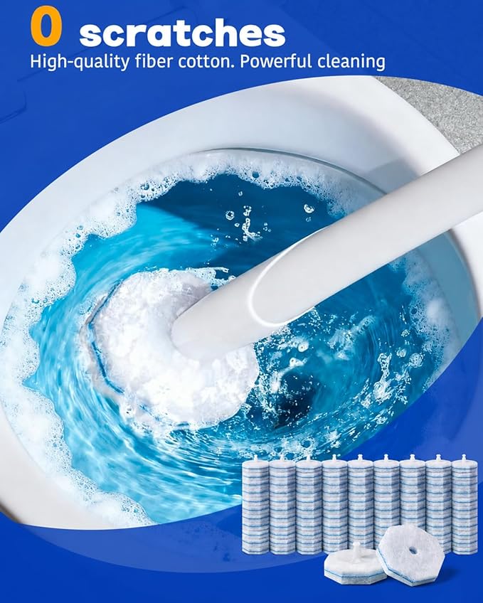 100 Pack Toilet Wand Refills Compatible with Clorox, Instant Foam Cleaning, Secure Lock No Slipping, Odor Neutralizing, Easy Snap-On Design