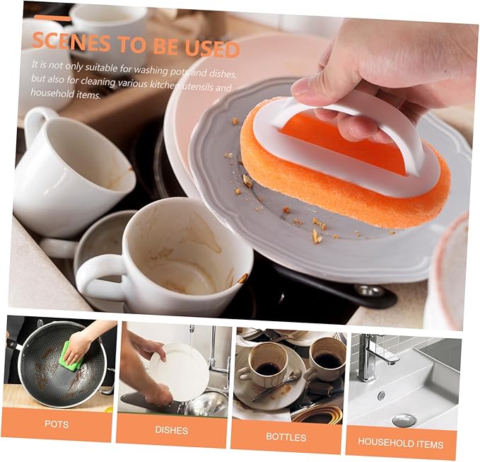 Luxshiny 2pcs Kitchen Cleaning Brush Dish Scrubbers for Dishes Dishwashing Cleaning Supplies