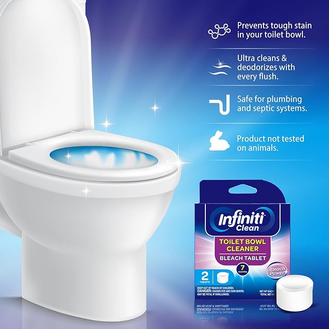 Toilet Bowl Cleaner Tablets 2 Pack, 3.5oz Automatic Toilet Bowl Cleaners with Bleach