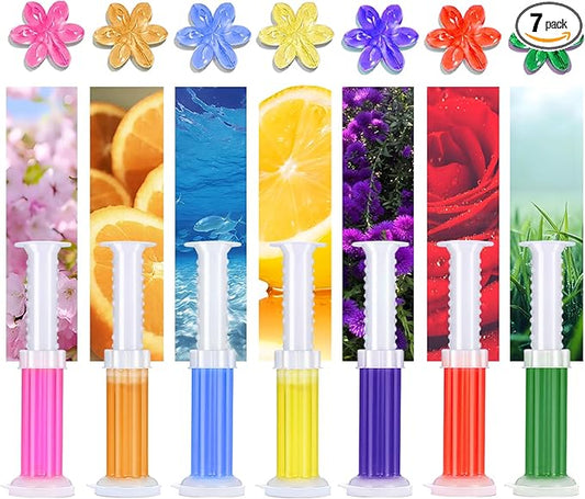 EKE 7Pcs Floral Toilet Bowl Cleaning Gel Effective Stain Remover Fresh Scent Deodorizer Household Use