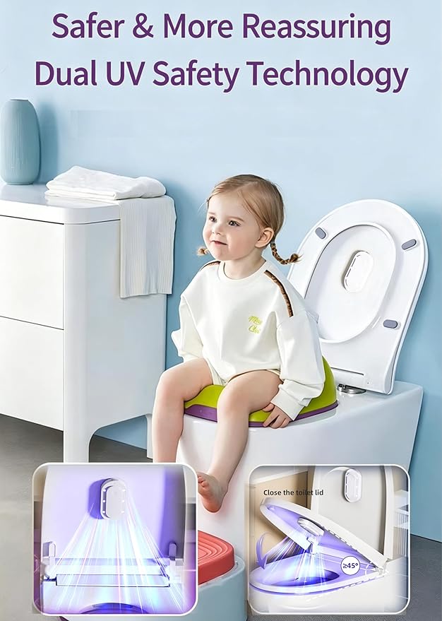 Toilet Guard,Smart U V-C Toilet Cleaner & Odor-Control System with Motion Sensor,Self Cleaning, Rechargeable Toilet Lid Smart accessory for Home Hotel Shared Bathroom, White(1pc)