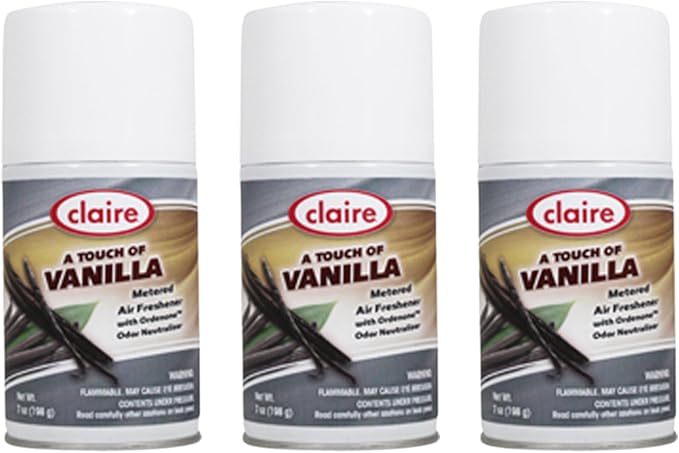 Claire CL108 A Touch of Vanilla Metered Air Freshener; 7 Oz. Net Wt, (3 Pack)
