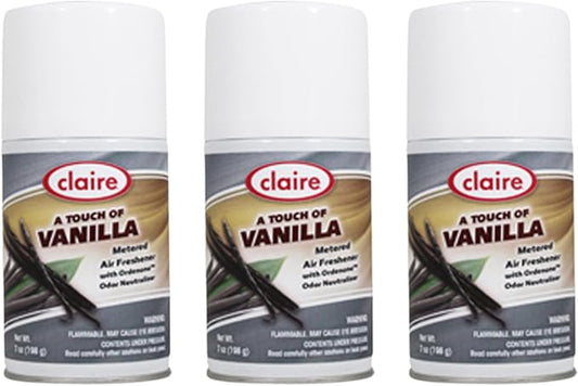 Claire CL108 A Touch of Vanilla Metered Air Freshener; 7 Oz. Net Wt, (3 Pack)