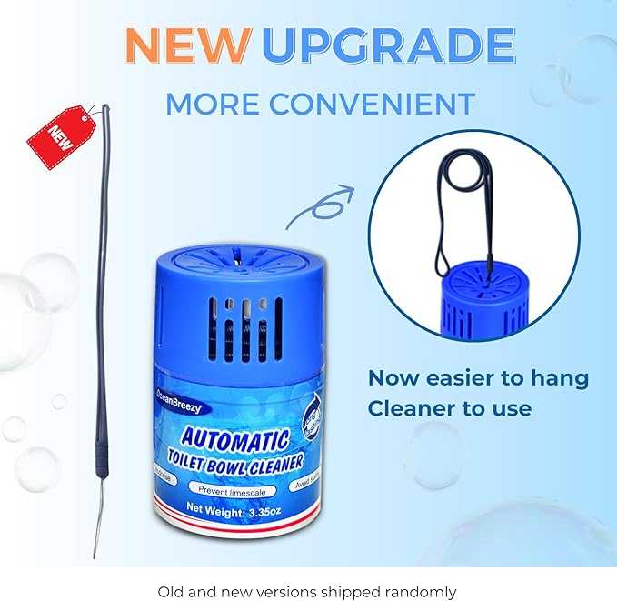 Automatic Toilet Bowl Cleaners Bottles, 2 Pack Long-Lasting Blue Toilet Cleaner Tablets, Septic Safe Toilet Tank Cleaner for Stain Prevention & Odor Removal, Up to 3 Months Each Bottle