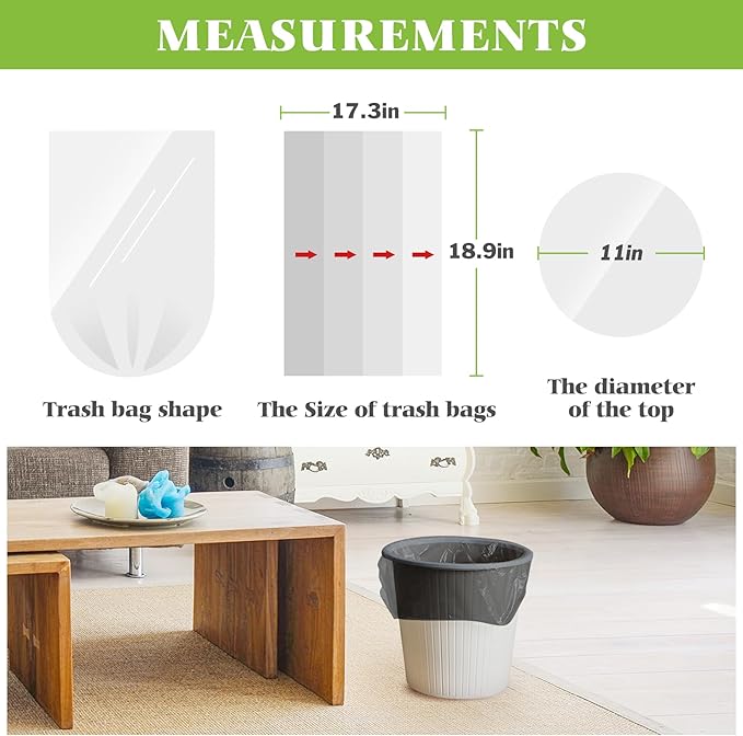 Teivio 2.6 Gallon 320 Counts Small Trash Bags Garbage Bags, Bathroom Trash Can Bin Liners, Small Plastic Bags for Home Office Kitchen Kitchen (Black)