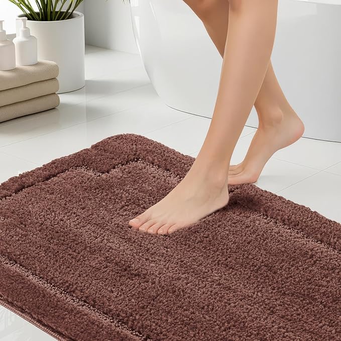 Bath Rugs Bathroom Mat Soft Absorbent Plush Shaggy Soft Floor Non Slip Shower Bath Tub Machine Washable