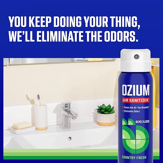 Ozium Air Sanitizer & Odor Eliminator for Homes, Cars, Offices and More, Country Fresh, 3.5 Ounce (Pack of 4)