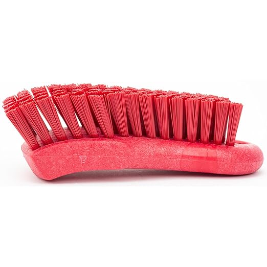 SPARTA Plastic Cutting Board Scrub Brush with Hanging Hole for Washing Cutting Boards, 6 Inches, Red, (Pack of 6)