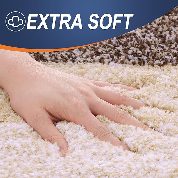 OLANLY Large Bathroom Rugs Mat 47x32, Extra Soft Absorbent Microfiber Bath Rugs, Rubber Backing, Quick Dry, Machine Washable Bath Mats for Bathroom Floor, Tub and Shower, Home Decor Accessories, Brown