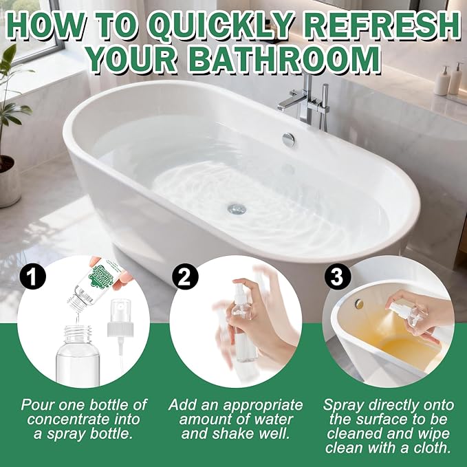 JAOJAO Bath Tub Cleaner for Jet Tubs, Whirlpools & Spa Bath System, Powerful and Multifunctional, Gentle & Safe Formula Protecting Family for Bathroom Bathtub Shower Washbasin and Kitchen, 30ml*2