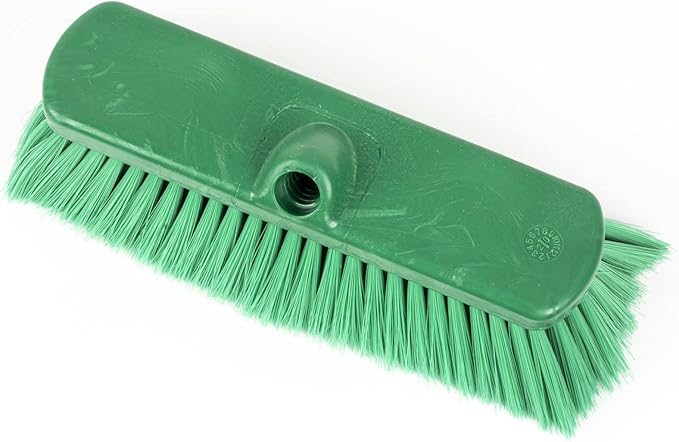 SPARTA 41278EC09 Flo-Thru Plastic Wall Scrub Brush, Equipment Brush With Soft Nylex Bristles For Industrial Kitchens, Hospitals, Commercial Cleaning, 4 Inches, Green