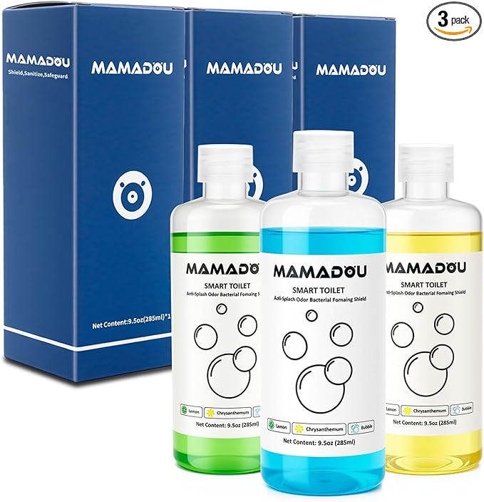 MAMADOU Smart Toilet Foam Agent 285ml 3Pack For Toilet Bowl Cleaning Fresh Comfortable Bathroom Splash Proof Foaming Shield Odor Control Lime Chrysanthemum Bubble