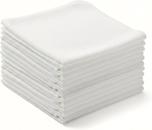 Flour Sack Shop Towels, Natural Cotton Cleaning Towels 14" x 12", Pack of 12 Reusable Absorbent Towels for Garage, Automotive, Workshop, Kitchen Cleaning, Polishing, Dusting & Multi-Purpose Use