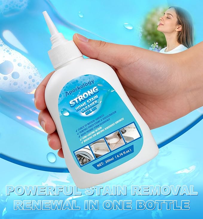 Home Stain Cleaner Gel, Heavy Duty Bathtub Stain Remover for Washing Machine, Toilet, Bathroom Grout, Bathtub, Kitchen Sinks, Tile, Door & Window Tracks (200ml)