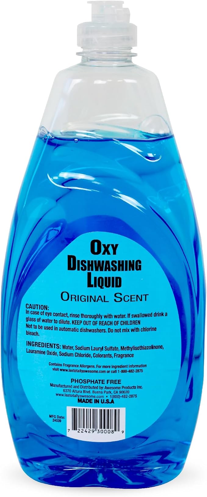 La's Totally Awesome Dish Soap Liquid – Original Scent (30 fl oz, Pack of 4) – Grease-Fighting Dishwashing Liquid from Awesome Cleaner Brand