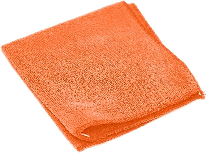 Clara Clark Soft Microfiber Cleaning Cloth Set of 12-12 x 12 inches, Medium, Orange