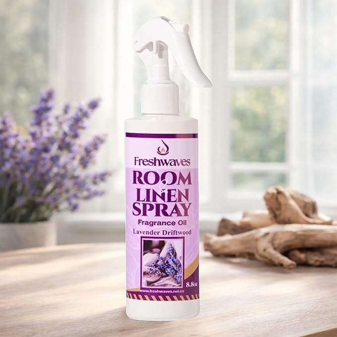 Freshwaves Room & Linen Spray | Lavender Driftwood | White Trigger Air Spray Freshener | Odor Eliminator | Air Freshener Spray | 8.8oz