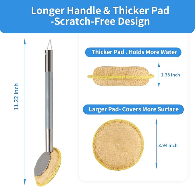 Dish Scrubbers Sponges Household Cleaning Supplies for Cleaning Dishes, Pots, Pans, Grills and Sinks