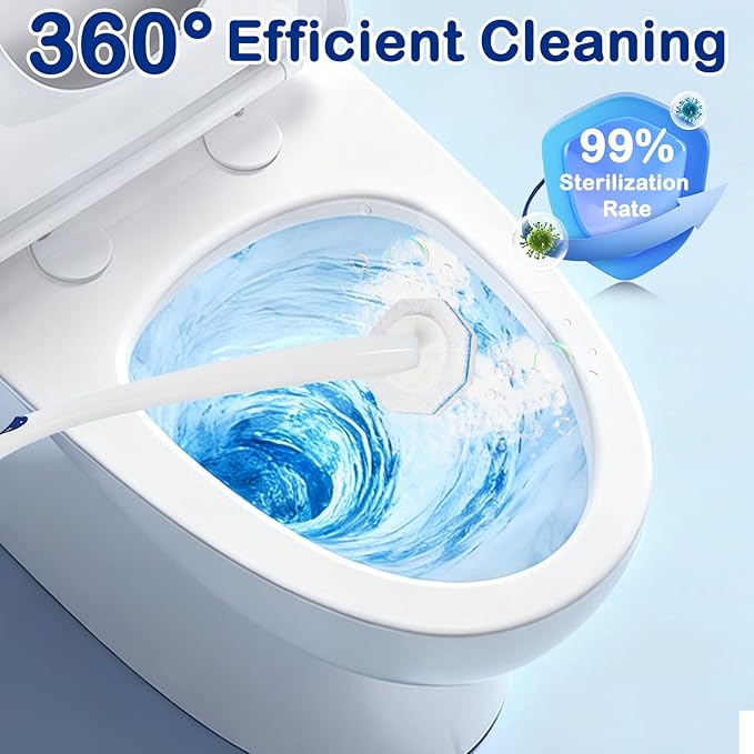 50 Count Disposable Toilet Wand Refills for Clorox Toilet Wand, 5X Cleaning Power Scrubber Refill, High-Density Disposable Brush Refills, 360° Efficient Cleaning, No Falling Apart, Fresh Fragrance