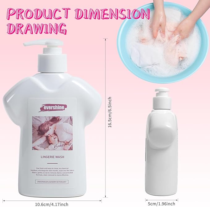 Lingerie Detergent - Double Concentrated, Lady Scented, Delicate Underwear Cleaning Liquid - 10.14 Fl Oz (4, Vanilla)