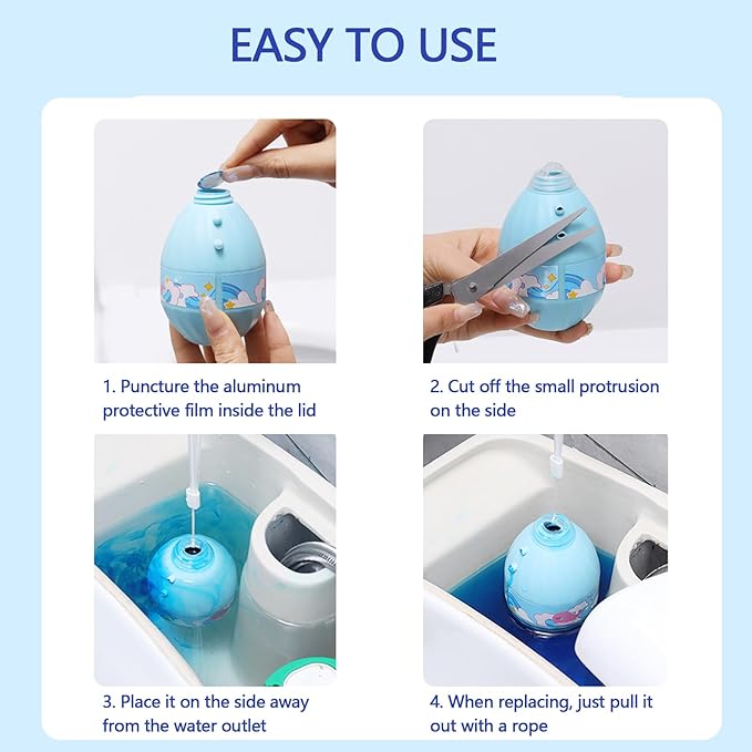 Automatic Toilet Bowl Cleaner,Household Cleaning Solution,Toilet cleaner with hanging cord,Natural Long Lasting Toilet Cleaner for Hard Water Stains & Rings (2, 200g)