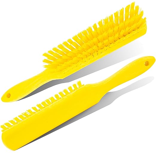 SPARTA 8 Inch Soft Counter Brush with Polyester Bristles and 5 Inch Handle, Color Coded Handheld Broom for Tables Countertops and Foodservice Surfaces, 13 Inch Overall Length, Yellow, Pack of 6