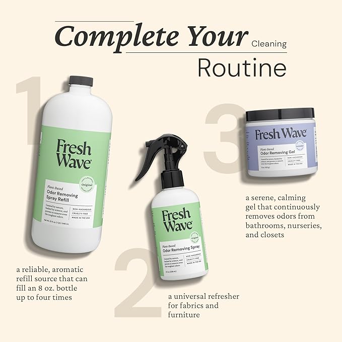 Fresh Wave Original Scent Odor Eliminator Spray & Air Freshener Refill, 32 fl. oz. (Pack of 2)