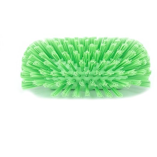 SPARTA Tank and Kettle Scrub Brush Heavy-Duty Tile Brush, Color-Coded and Handle Compatible (Sold Separately) for Optimal Access In Spacious Containers, Plastic, 5.5 X 9.5 Inches, Lime, (Pack of 2)