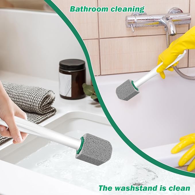 24 PCS Long Handle Pumice Stone with Cleaner Toilet Pumice Stone for Toilet Bowl Cleaning, Powerfully Away Limescale Stain,Hard Water Ring, Cleaning Block for Pool Bathtubs Sink Gril (24)